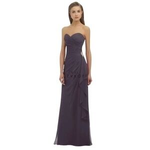 Bill Levkoff Violet/Purple/Eggplant Sweetheart Strapless Chiffon Long Gown Dress